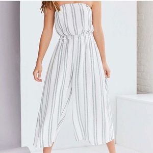 Strapless Striped Jumpsuit